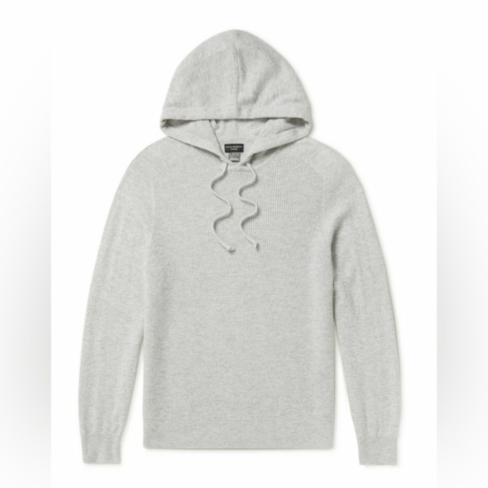Club Monaco | S | Men’s light gray Waffle-Knit Cashmere Hoodie